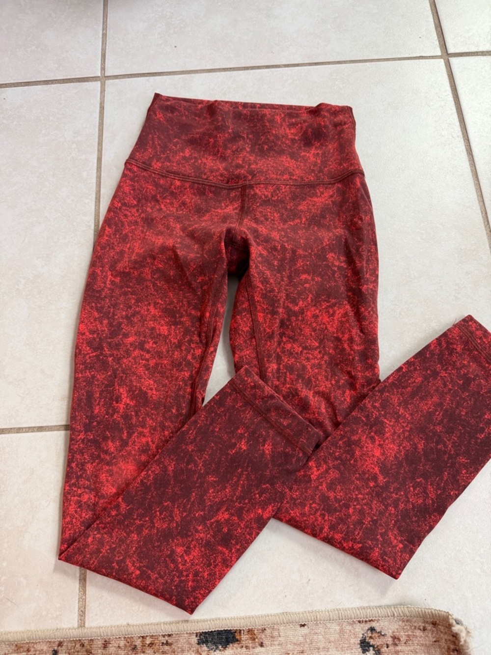 lululemon athletica Red Marble Print Leggings